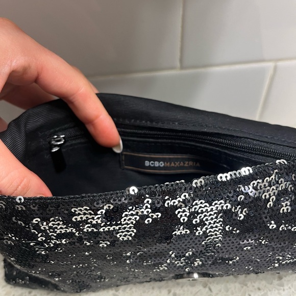 BCBG Black/Silver Sequin Clutch - Picture 2 of 4
